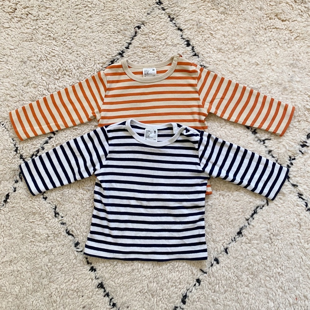 Long sleeve striped tees from Uniqlo 12-18 months